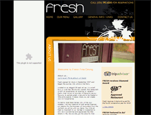 Tablet Screenshot of freshfinedining.com